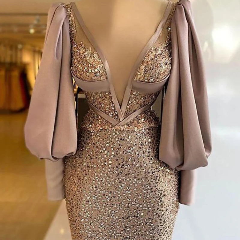 Sparkly Mermaid Prom Dress - Custom Fit, Fast Shipping, Tax-Free | Evening Gown, Party Dress, Wedding Dress | Handmade, Dubai, Saudi Arabia